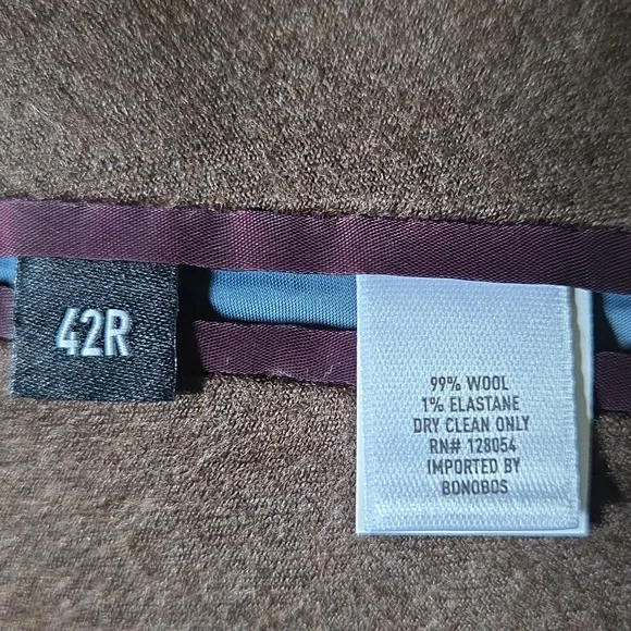 Bonobos Italian Wool 42r Standard Fit Blazer Brown - Picture 6 of 8